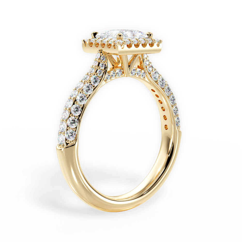 Lucy Princess Cut Lab Grown Diamond 18Kt Yellow Gold Engagement Ring - View 2
