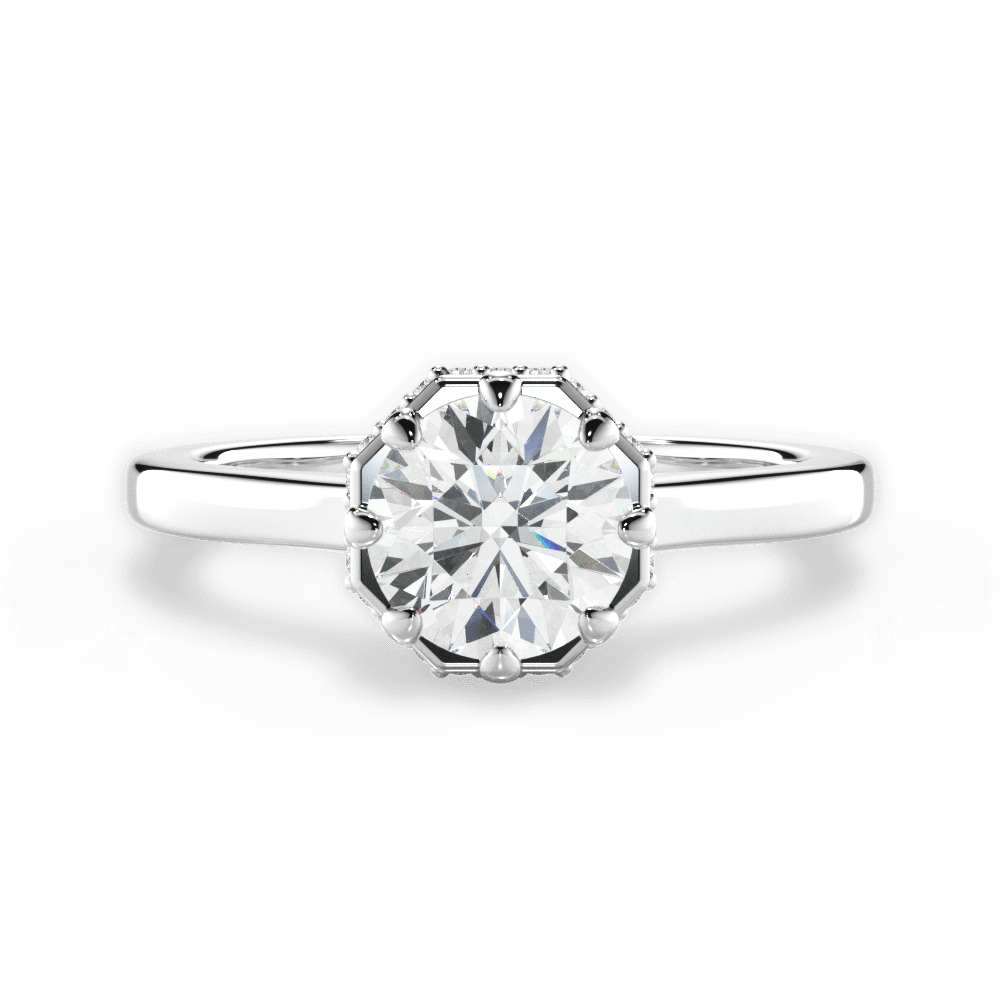 Felicia Round Cut Lab Grown Diamond Platinum Engagement Ring