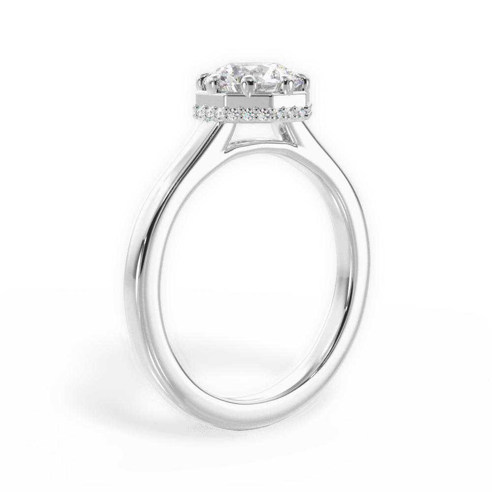 Felicia Round Cut Lab Grown Diamond 18Kt White Gold Engagement Ring - View 3