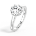 Felicia Round Cut Lab Grown Diamond Platinum Engagement Ring - View 4