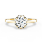 Felicia Round Cut Lab Grown Diamond 18Kt Yellow Gold Engagement Ring