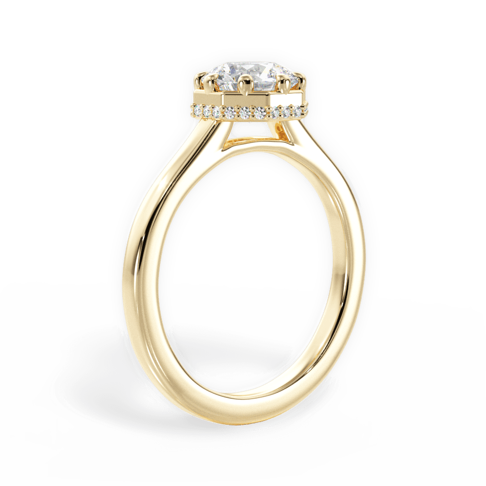 Felicia Round Cut Lab Grown Diamond 18Kt Yellow Gold Engagement Ring - View 3