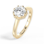 Felicia Round Cut Lab Grown Diamond 18Kt Yellow Gold Engagement Ring - View 2