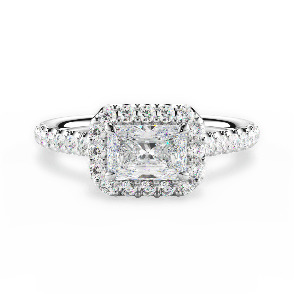 Hannah Radiant Cut Lab Grown Diamond Platinum Engagement Ring