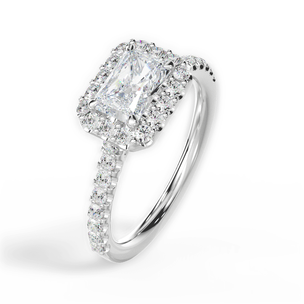 Hannah Radiant Cut Lab Grown Diamond 14Kt White Gold Engagement Ring - View 2