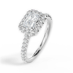 Hannah Radiant Cut Lab Grown Diamond 18Kt White Gold Engagement Ring - View 2