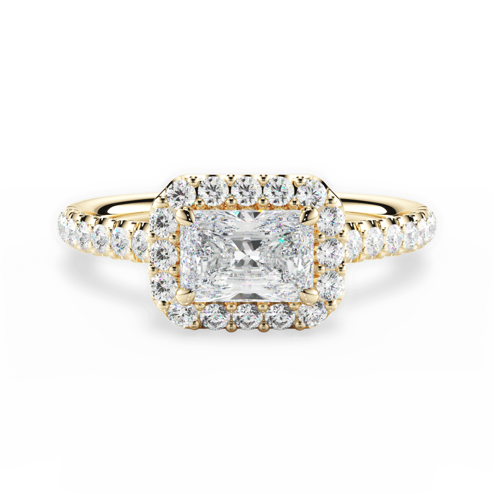 Hannah Radiant Cut Lab Grown Diamond 18Kt Yellow Gold Engagement Ring