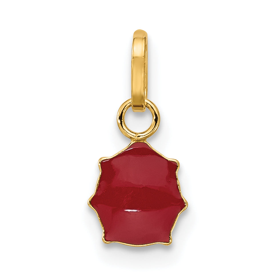 14k Red and Black Enameled Ladybug Charm