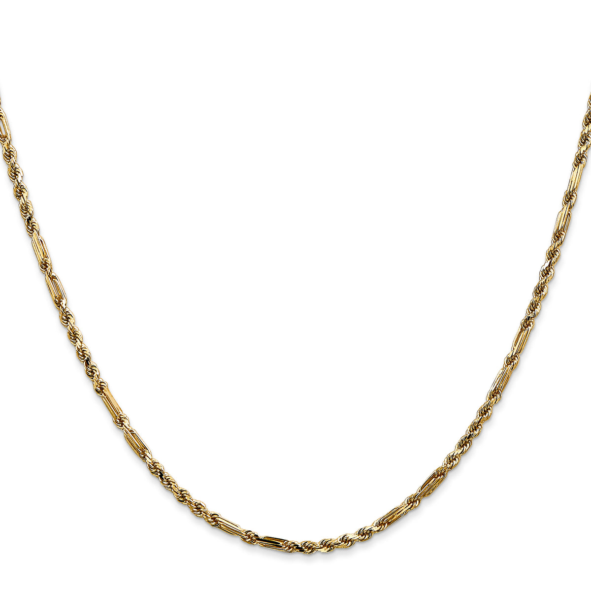 Gold (14K) Diamond-Cut Milano Rope Chain - 14k Yellow Gold / 16 in / 2.25 mm