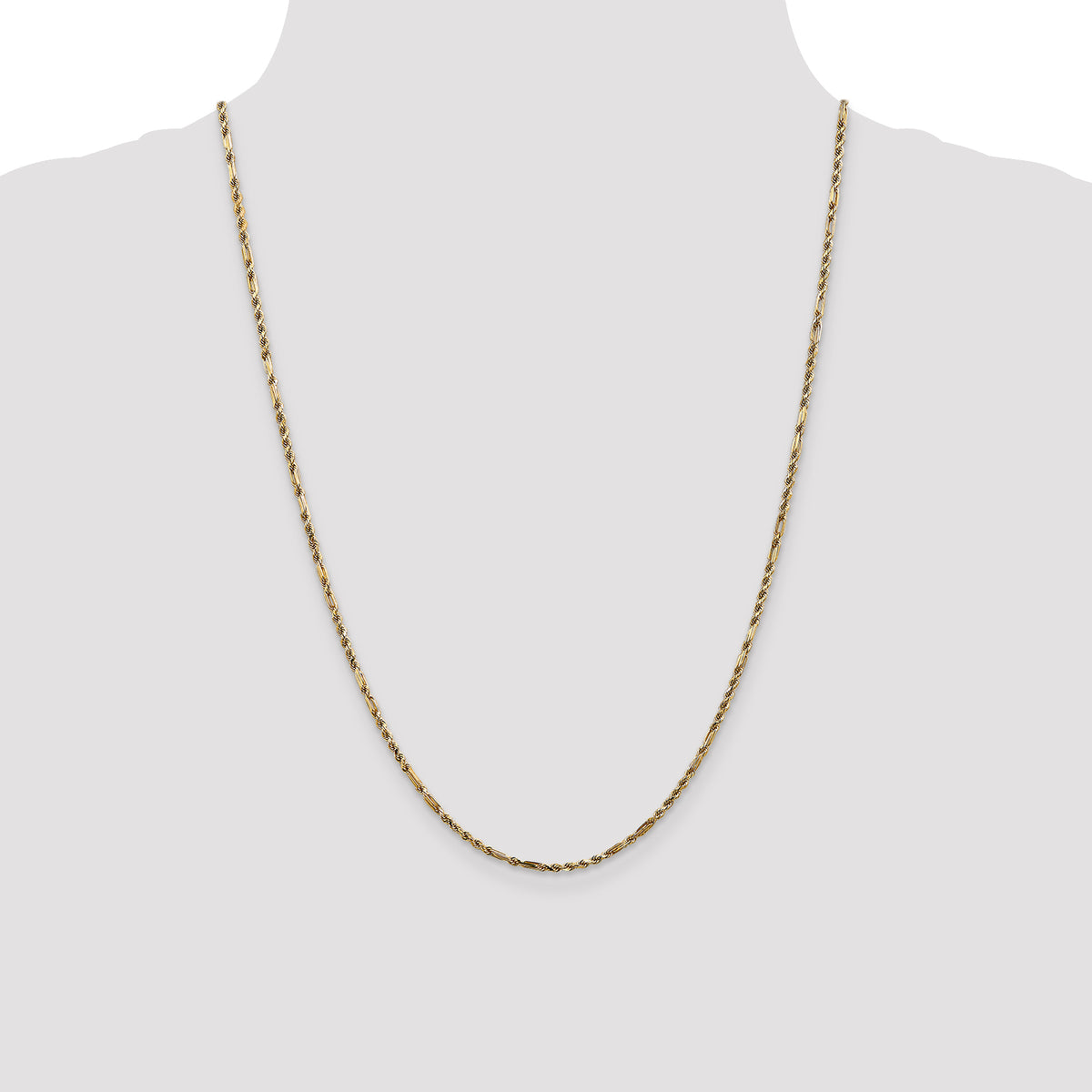 Gold (14K) Diamond-Cut Milano Rope Chain - 14k Yellow Gold / 24 in / 2.25 mm