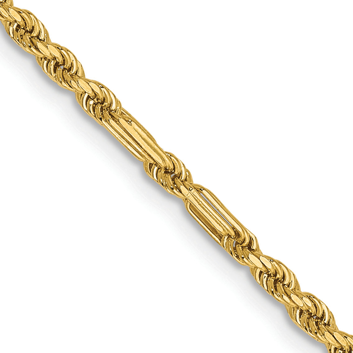 Gold (14K) Diamond-Cut Milano Rope Chain - 14k Yellow Gold / 16 in / 2.25 mm