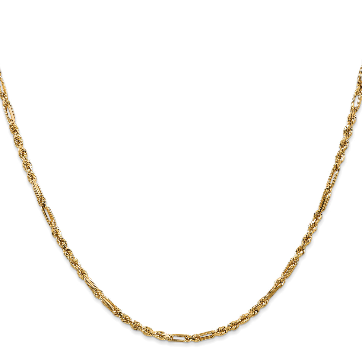 Gold (14K) Diamond-Cut Milano Rope Chain - 14k Yellow Gold / 16 in / 2.5 mm