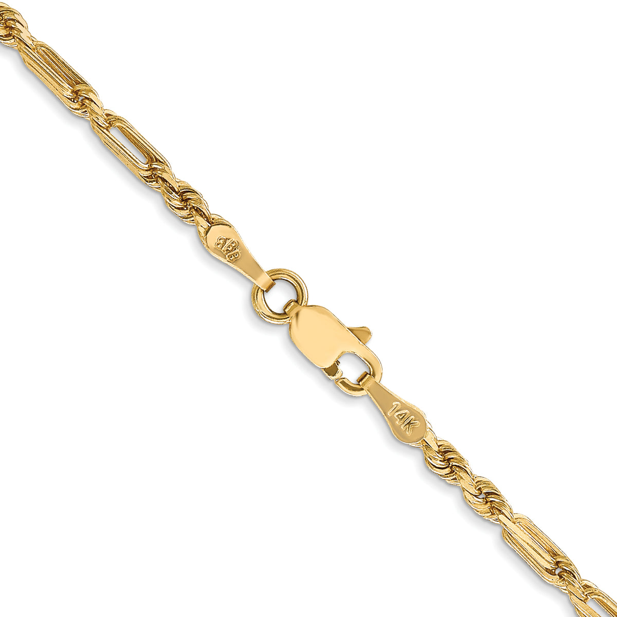 Gold (14K) Diamond-Cut Milano Rope Chain - 14k Yellow Gold / 16 in / 2.5 mm