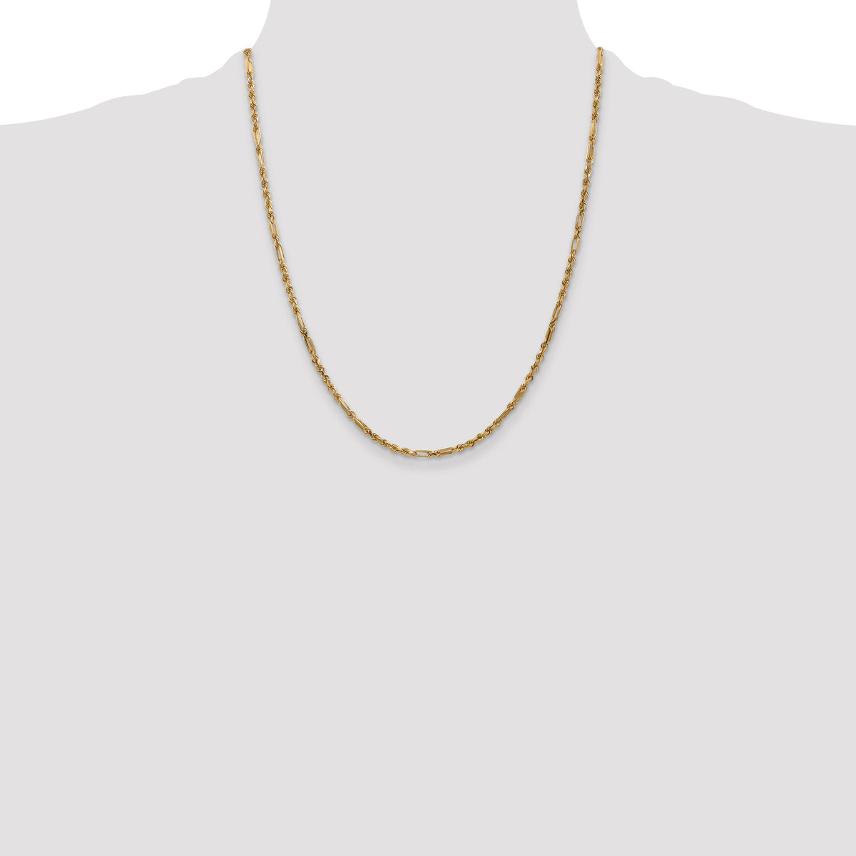 Gold (14K) Diamond-Cut Milano Rope Chain - 14k Yellow Gold / 22 in / 2.5 mm