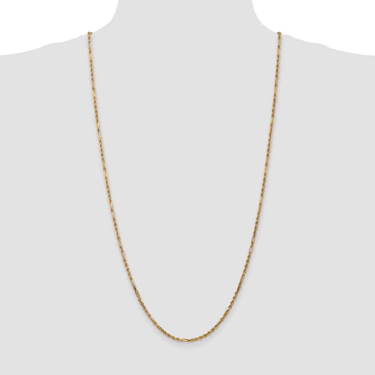 Gold (14K) Diamond-Cut Milano Rope Chain - 14k Yellow Gold / 30 in / 2.5 mm