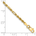 Gold (14K) Diamond-Cut Milano Rope Chain Bracelet - 14k Yellow Gold / 7 in / 2.5 mm