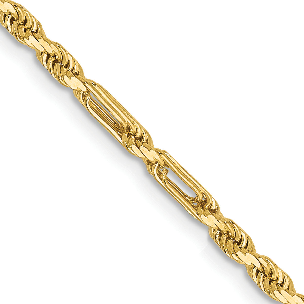 Gold (14K) Diamond-Cut Milano Rope Chain - 14k Yellow Gold / 16 in / 2.5 mm