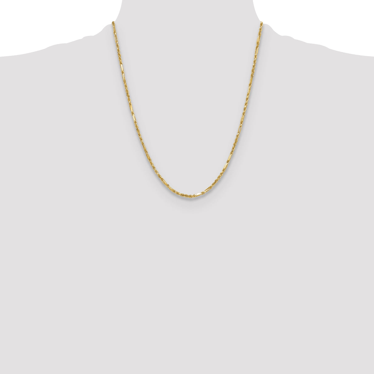 Gold (14K) Diamond-Cut Milano Rope Chain - 14k Yellow Gold / 22 in / 2.75 mm