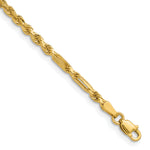 Gold (14K) Diamond-Cut Milano Rope Chain Bracelet - 14k Yellow Gold / 7 in / 2.75 mm