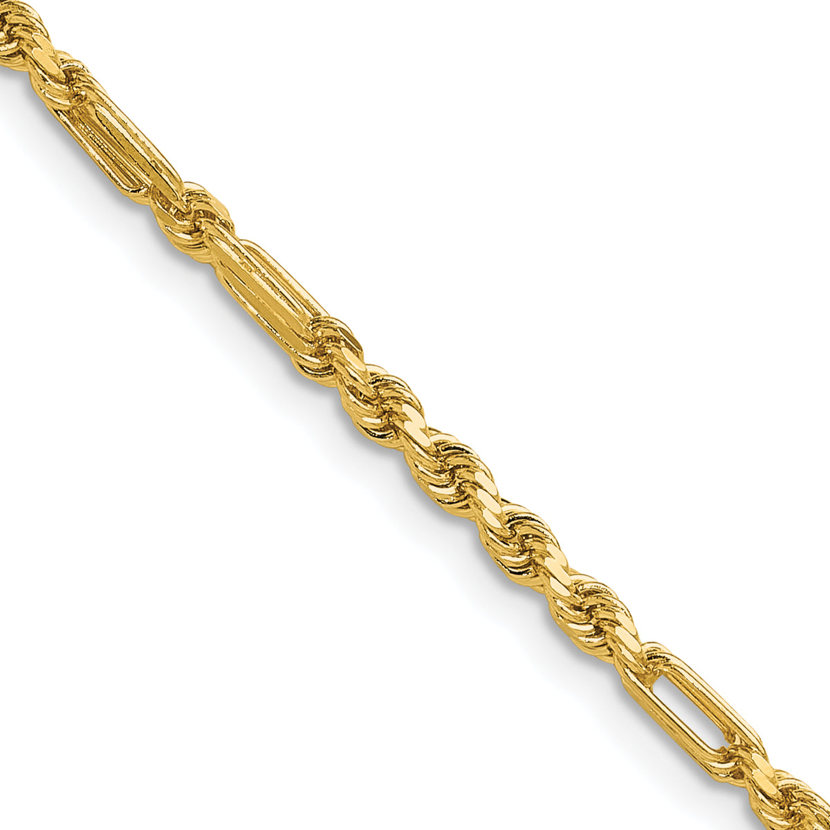 Gold (14K) Diamond-Cut Milano Rope Chain - 14k Yellow Gold / 16 in / 2.75 mm