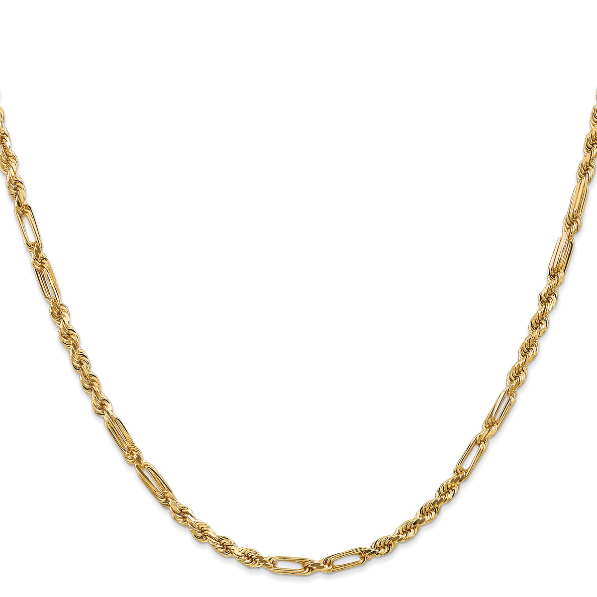 Gold (14K) Diamond-Cut Milano Rope Chain - 14k Yellow Gold / 16 in / 3 mm