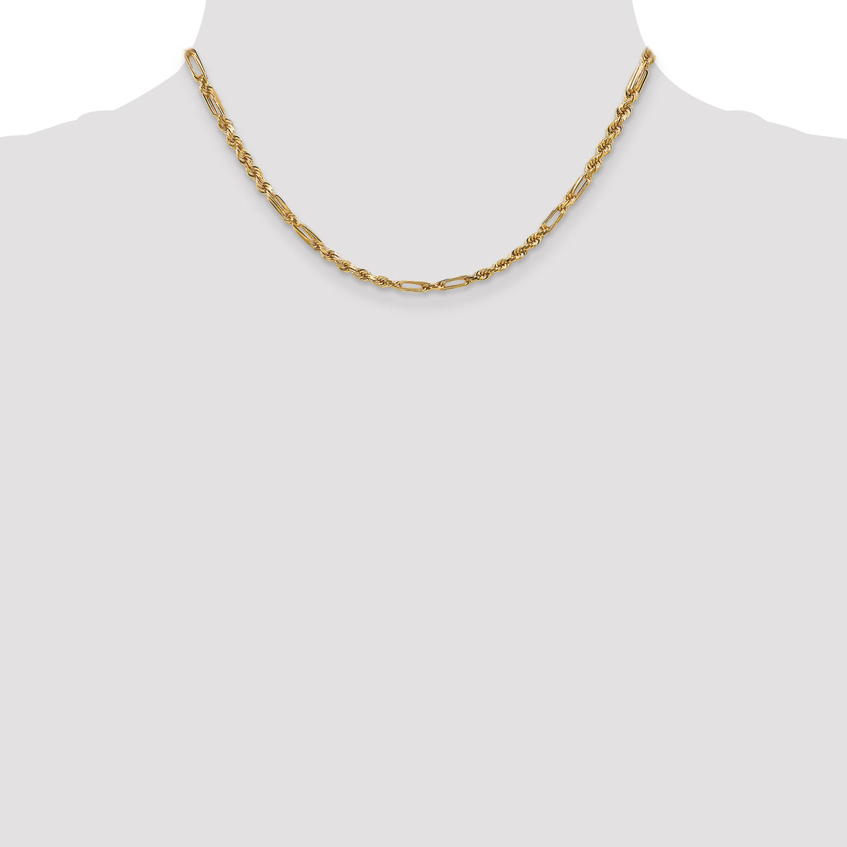 Gold (14K) Diamond-Cut Milano Rope Chain - 14k Yellow Gold / 16 in / 3 mm