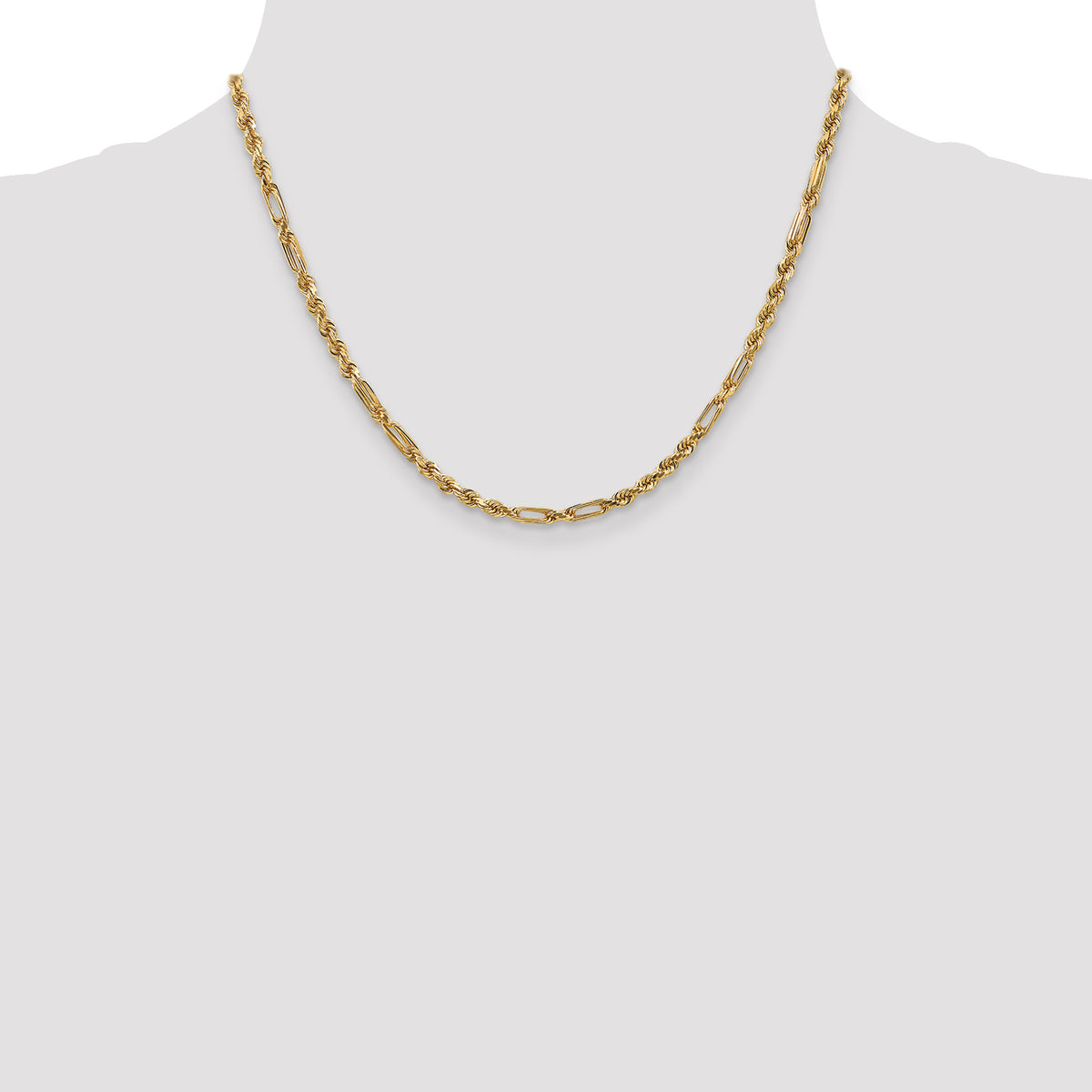 Gold (14K) Diamond-Cut Milano Rope Chain - 14k Yellow Gold / 18 in / 3 mm