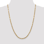 Gold (14K) Diamond-Cut Milano Rope Chain - 14k Yellow Gold / 24 in / 3 mm