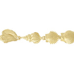 14k Yellow Gold Polished Sea Shells Bracelet - 8 in