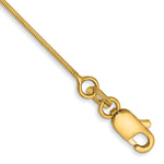 Gold Octagonal Snake Chain Anklet - 14k Yellow Gold / 9 in / 0.6 mm