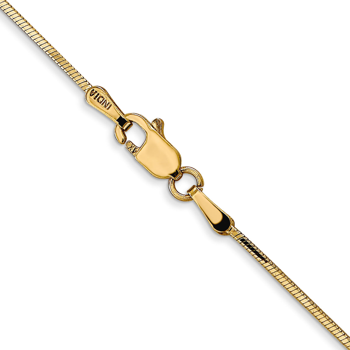 Gold Octagonal Snake Chain - 14k Yellow Gold / 16 in / 0.9 mm