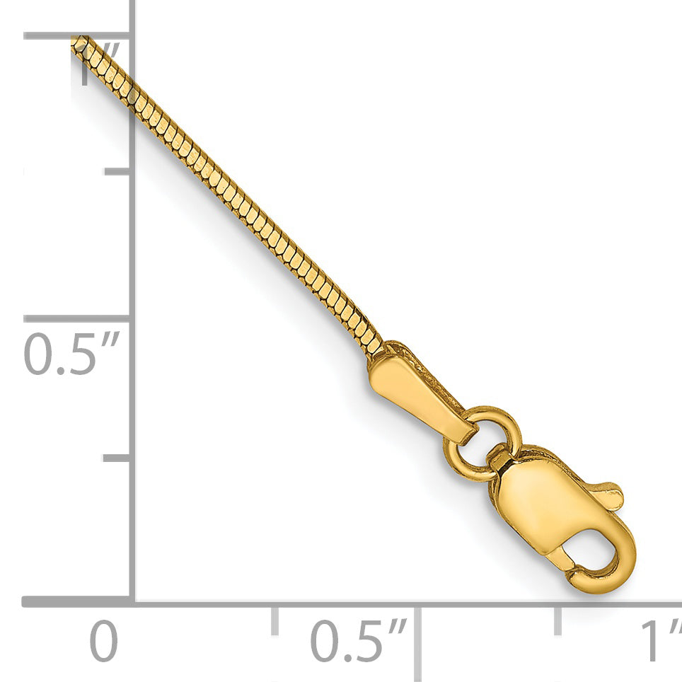 Gold Octagonal Snake Chain Bracelet - 14k Yellow Gold / 0.9 mm
