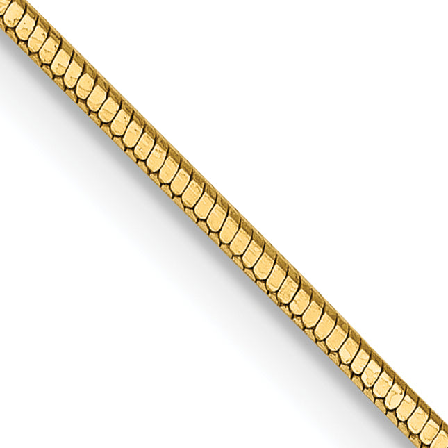 Gold Octagonal Snake Chain - 14k Yellow Gold / 16 in / 0.9 mm