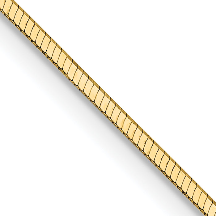 Gold Octagonal Snake Chain - 14k Yellow Gold / 16 in / 1 mm