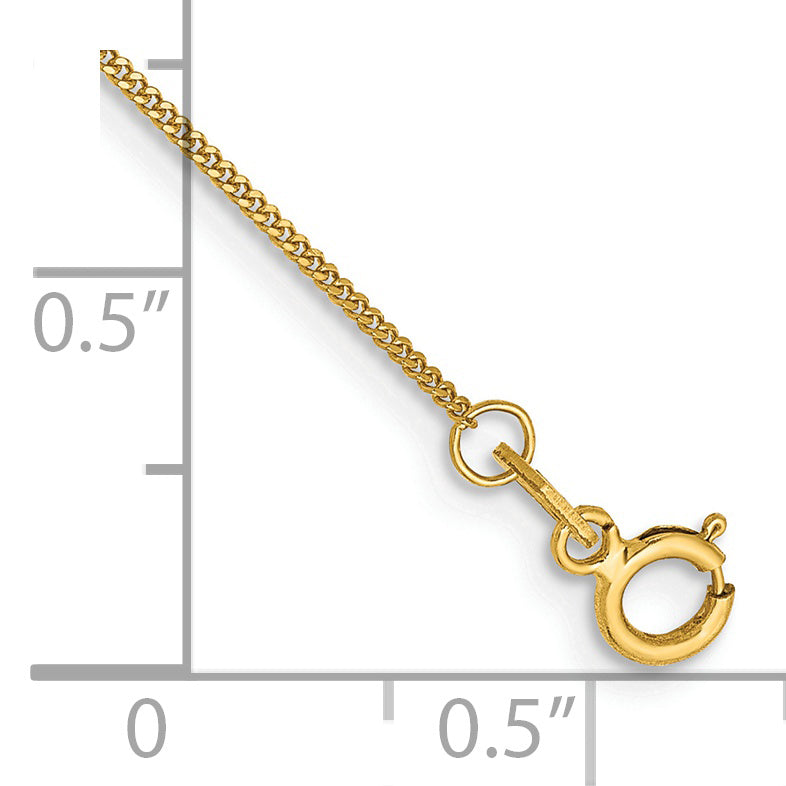 Gold (14K) Curb Chain Anklet - 14k Yellow Gold