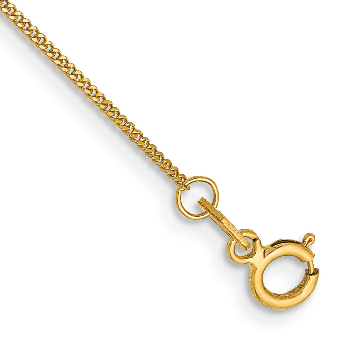 Gold (14K) Curb Chain Anklet - 14k Yellow Gold
