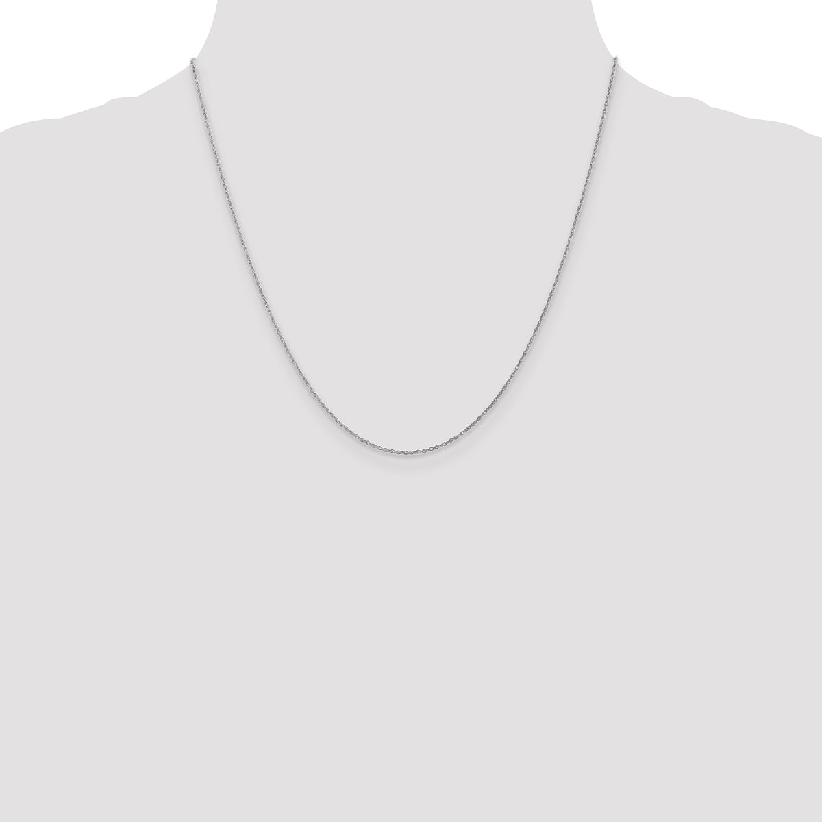 Gold (14K & 10K) Baby Rope Chain - 14k White Gold / 20 in / 0.8 mm