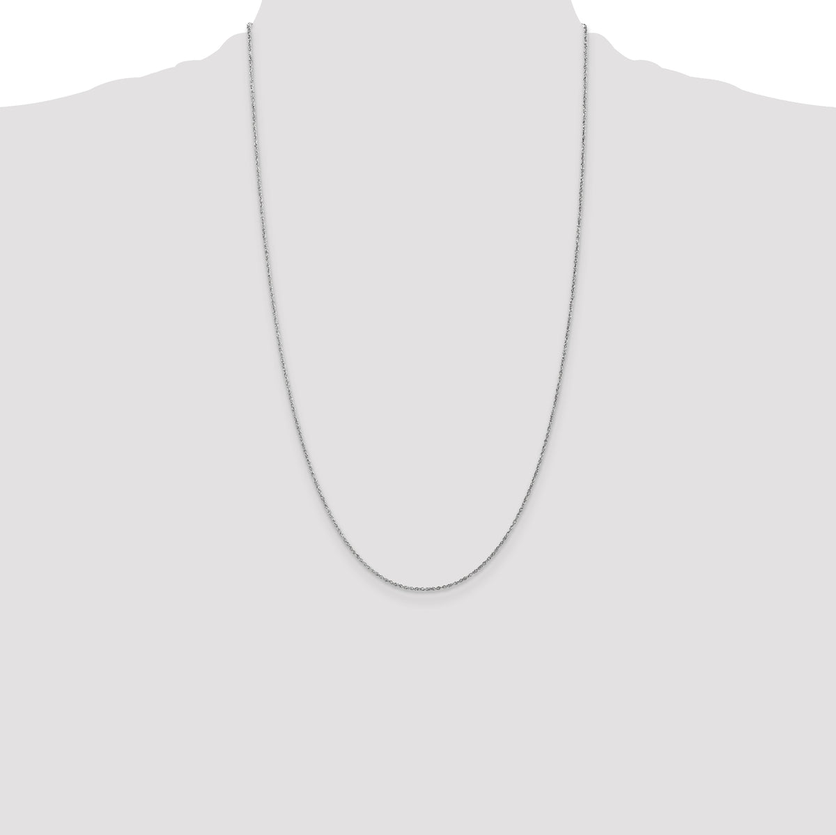 Gold (14K & 10K) Baby Rope Chain - 14k White Gold / 26 in / 0.8 mm