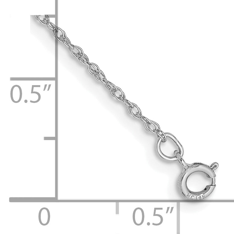 Gold (14K & 10K) Baby Rope Chain Bracelet - 14k White Gold / 5.5 in