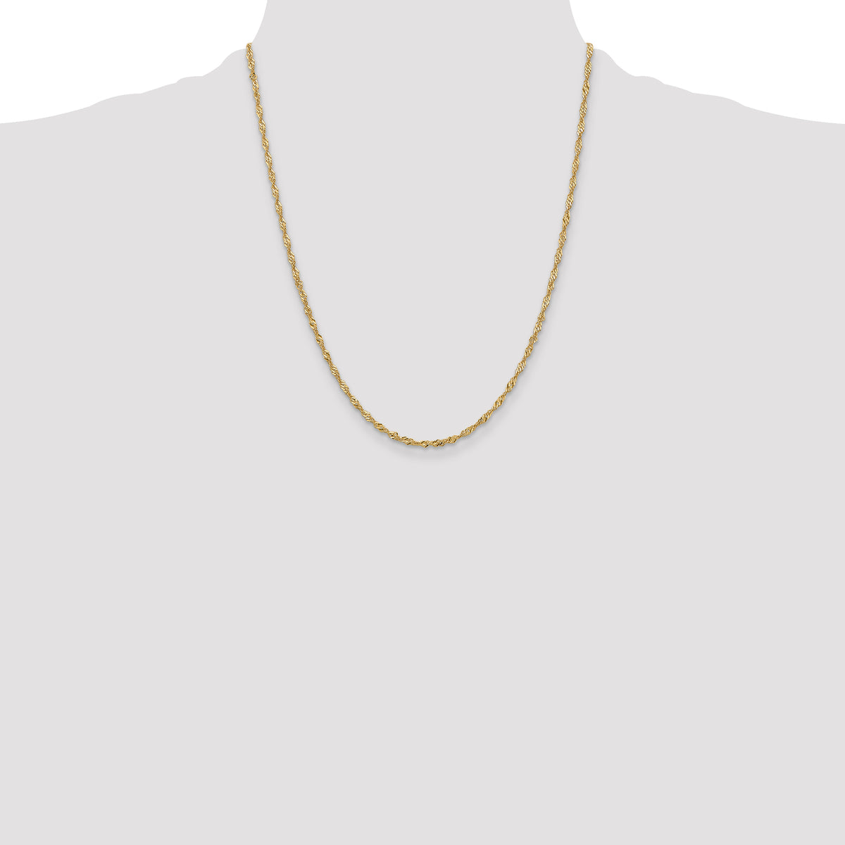 Gold (10K & 14K) Singapore Chain - 14k Yellow Gold / 22 in / 2 mm