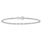 Gold (10K & 14K) Singapore Chain Bracelet - 14k White Gold / 7 in / 1.4 mm