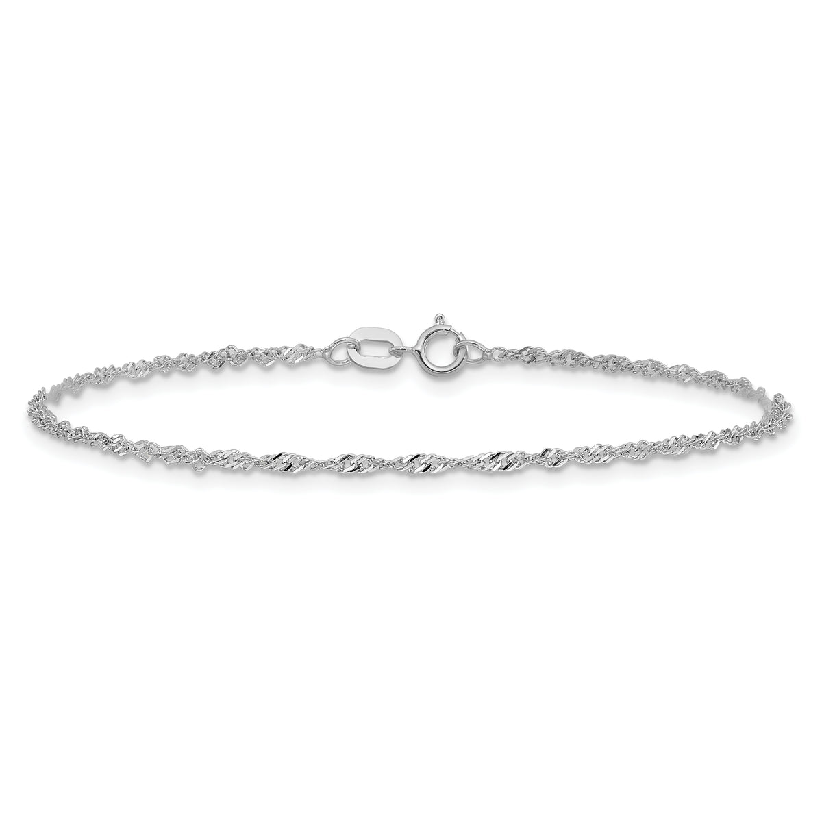 Gold (10K & 14K) Singapore Chain Bracelet - 14k White Gold / 7 in / 1.4 mm