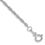 Gold (10K & 14K) Singapore Chain Bracelet - 14k White Gold / 7 in / 1.4 mm