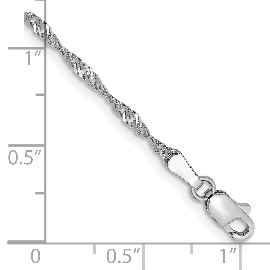 Gold (10K & 14K) Singapore Chain Bracelet - 14k White Gold / 7 in / 1.7 mm