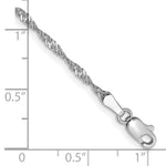 Gold (10K & 14K) Singapore Chain Anklet - 14k White Gold / 9 in / 1.7 mm