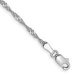 Gold (10K & 14K) Singapore Chain Anklet - 14k White Gold / 9 in / 1.7 mm