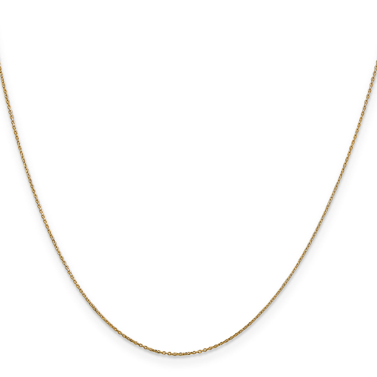 Gold (10K & 14K) Diamond-Cut Round Open Link Cable Chain - 14k Yellow Gold / 14 in / 0.6 mm