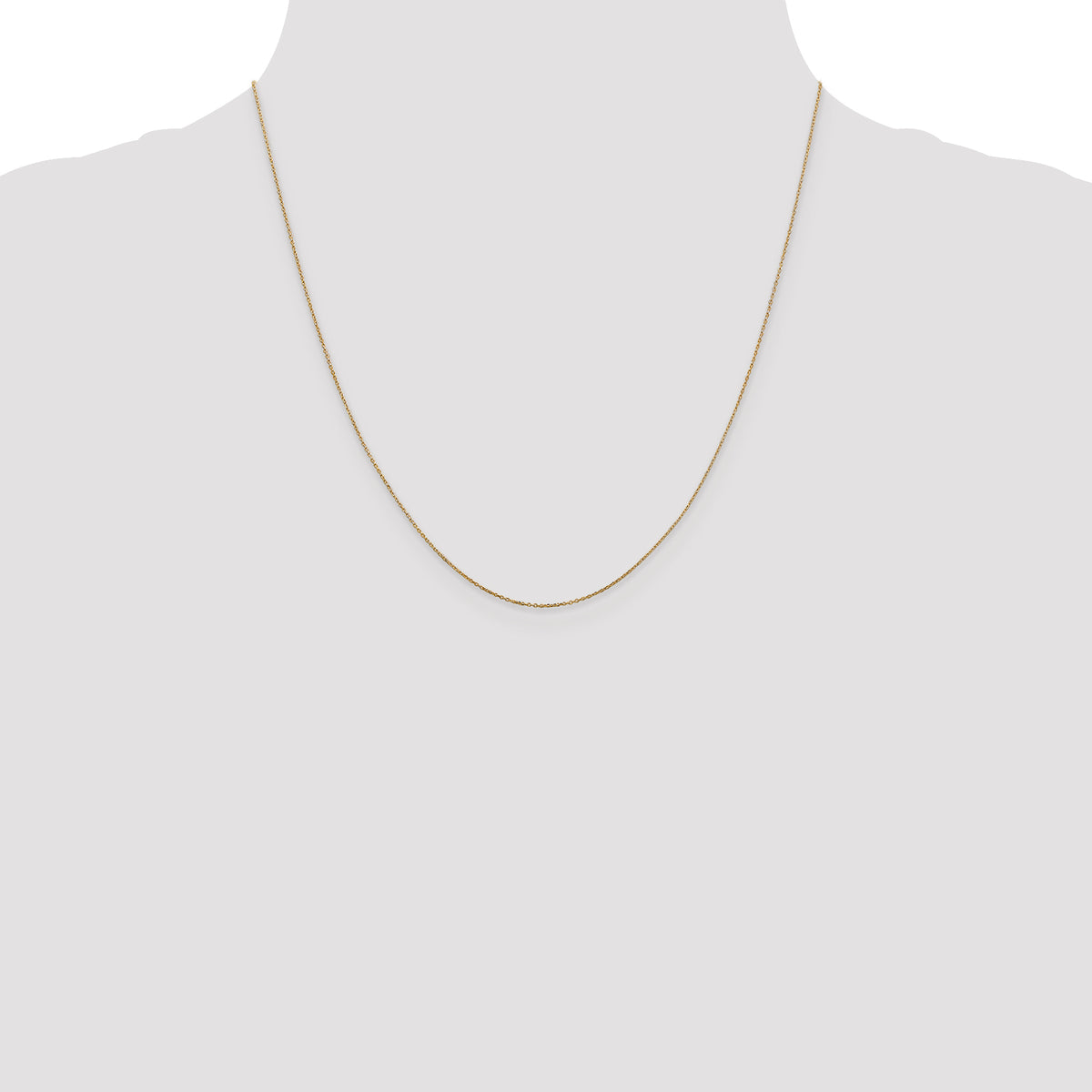Gold (10K & 14K) Diamond-Cut Round Open Link Cable Chain - 14k Yellow Gold / 20 in / 0.6 mm
