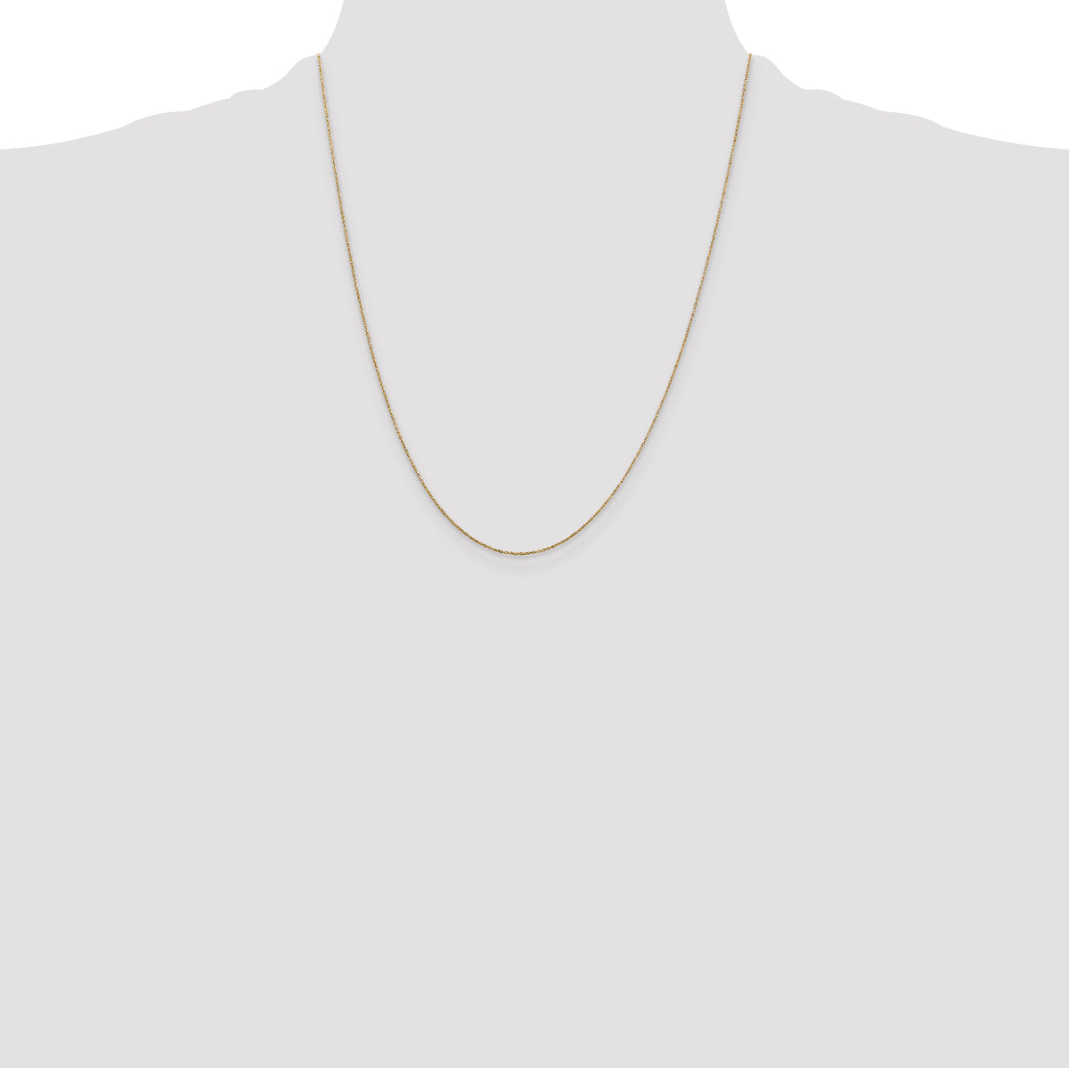 Gold (10K & 14K) Diamond-Cut Round Open Link Cable Chain - 14k Yellow Gold / 22 in / 0.6 mm
