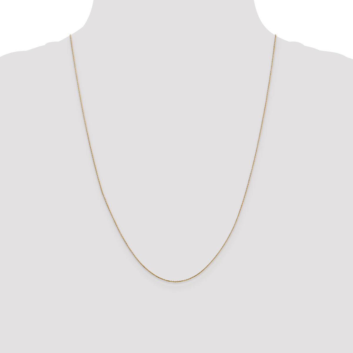Gold (10K & 14K) Diamond-Cut Round Open Link Cable Chain - 14k Yellow Gold / 24 in / 0.6 mm